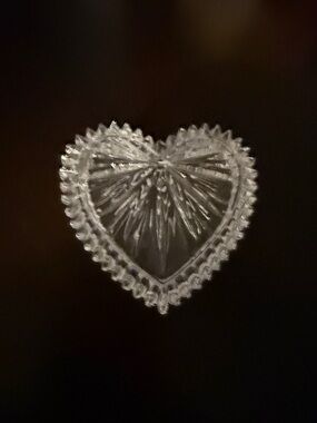 Gorham Clear Crystal Heart Trinket Dish with Box